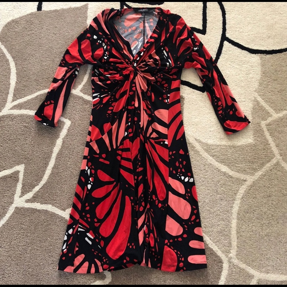 Nine West Butterfly Abstract Floral Print Dress 2